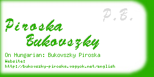 piroska bukovszky business card